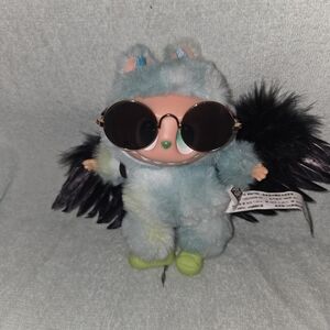 Plush Pet Toy with Sunglasses - Blue and Black